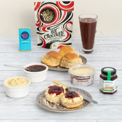 Family Devon Cream Tea Hamper with Hot Chocolate