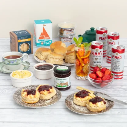 Family Devon Cream Tea Hamper with Pimms and Lemonade