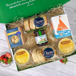 Family Devon Cream Tea Hamper and Langage Farm clotted cream