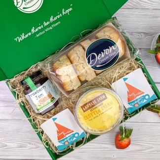 Individual Devon Cream Tea Hamper and Langage Farm clotted cream