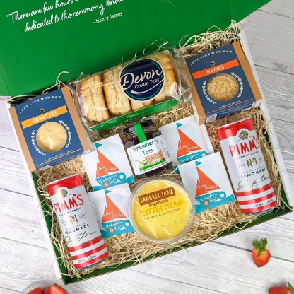 Classic Devon Cream Tea Hamper with Pimms and Langage Farm clotted cream